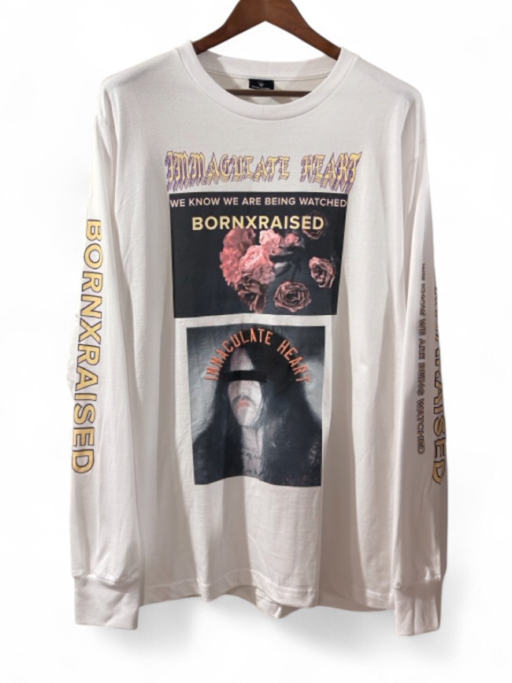 BORN X RAISED Immaculate Heart Graphic Long Sleeve T-shirt Size Men’s XL (NWOT)